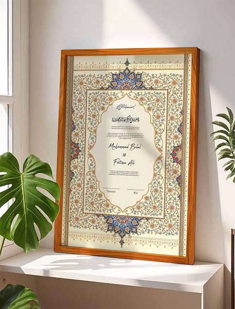 Customized Frame for Nikkah – Nikkah Certificate – Nikkah Contract