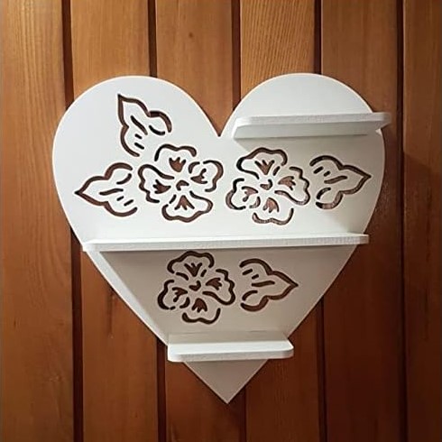 Heart Shaped Gift Holder Decorative Display Wall Shelf