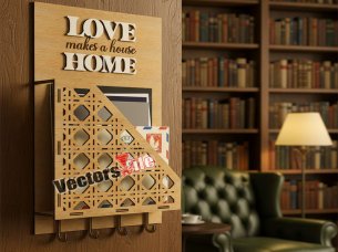 Wall-Mailboxes-Wooden-letter-box-with-key-Handle