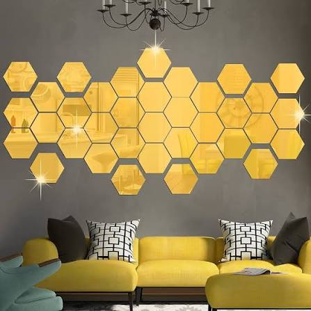 Acrylic Hexagon wall decor Mirror - Wall Decor