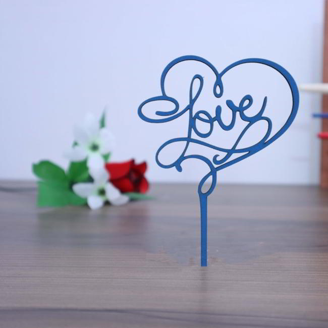 Cake Topper Acrylic Golden